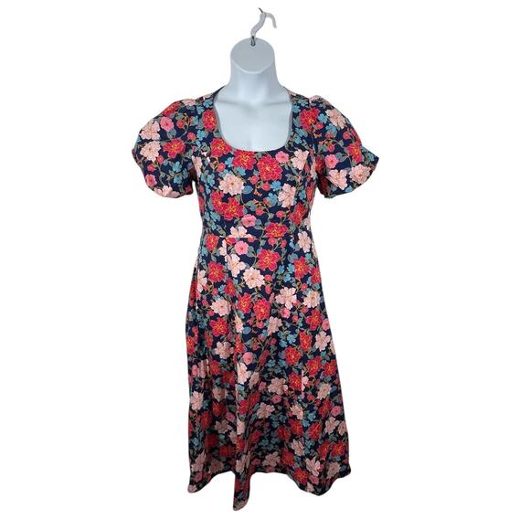 Draper James Julianne Midi Dress Size 6 • Stretch Poplin Floral A-Line Midi - Picture 3 of 16